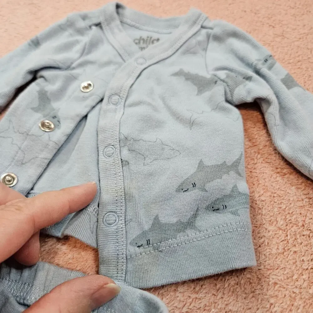 Child of Mine by Carter's Shark Outfit Preemie Set
